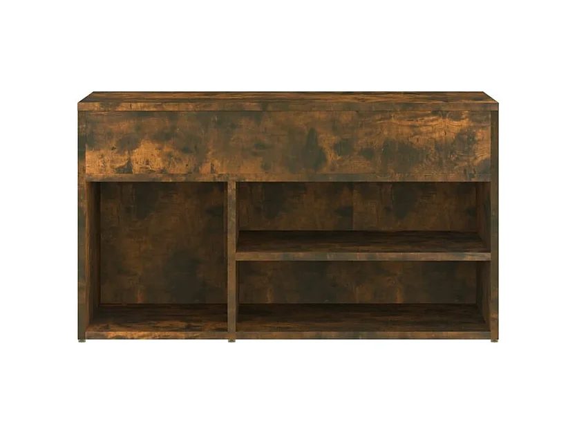 Banc à chaussures avec coffre de rangement Lula L80xH45xP30 – Chic et pratique-Couleur Marron fumé