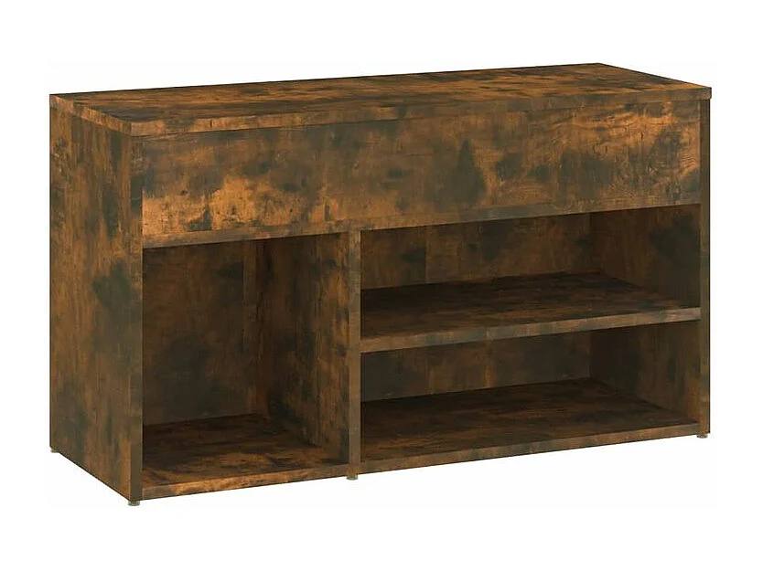 Banc à chaussures avec coffre de rangement Lula L80xH45xP30 – Chic et pratique-Couleur Marron fumé