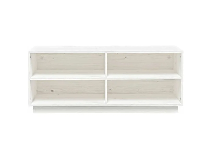 Armoire à chaussures Blanc 110x34x45 Bois de pin massif
