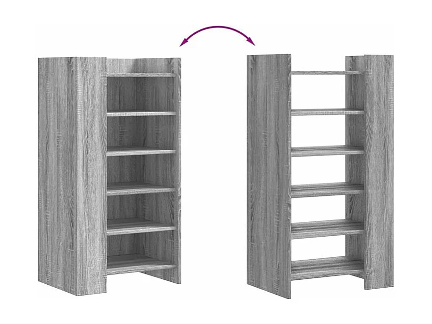 Armoire à chaussures sonoma gris 52x37,5x100