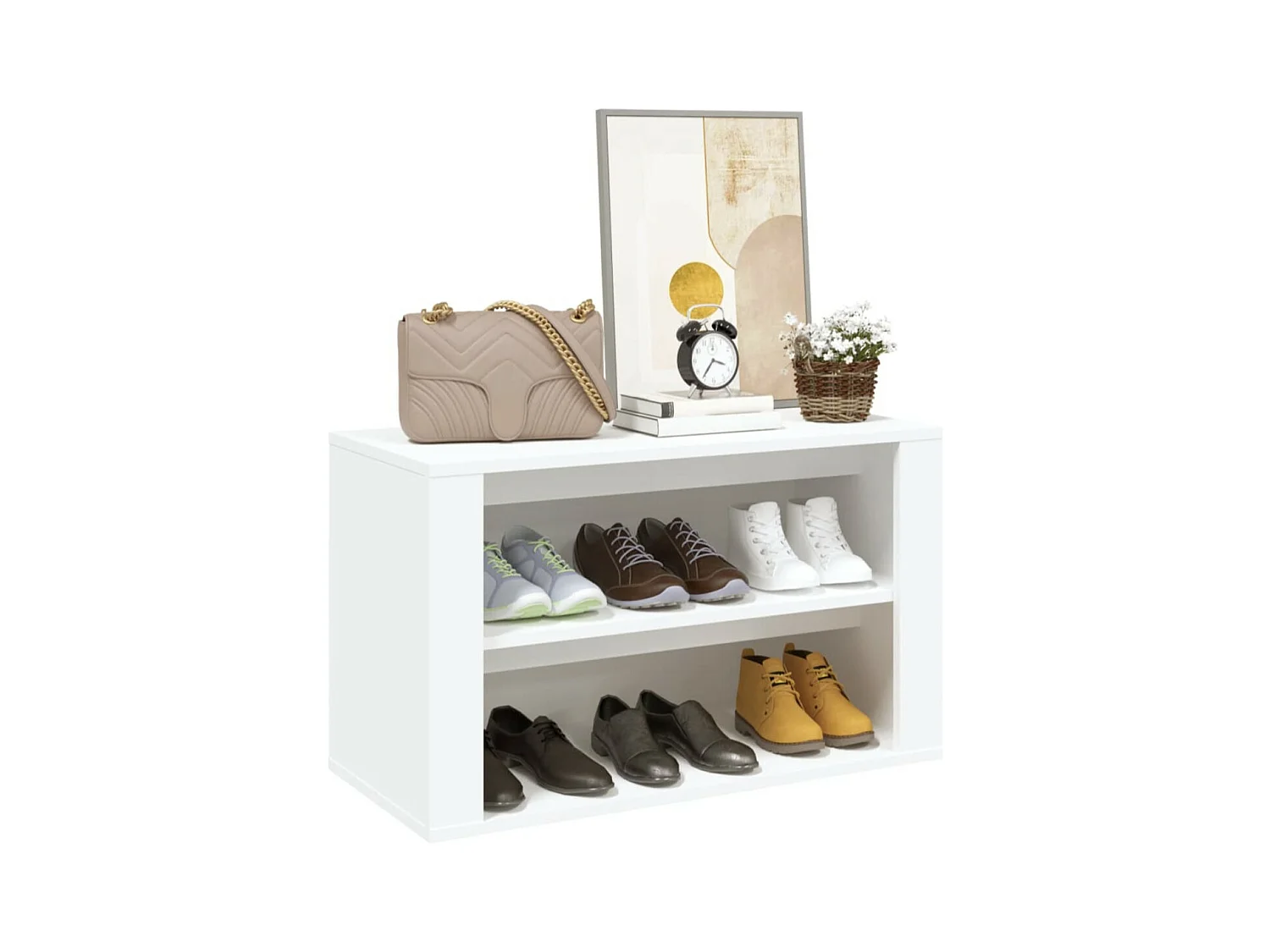 Étagère à chaussures 2 niveaux Padela – Praticité et élégance pour un intérieur bien rangé-Couleur Noir