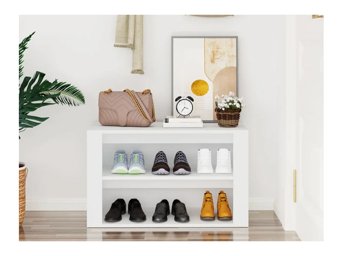 Étagère à chaussures 2 niveaux Padela – Praticité et élégance pour un intérieur bien rangé-Couleur Noir