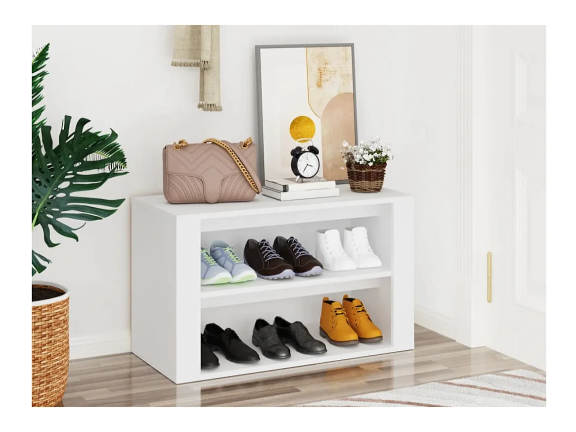 Étagère à chaussures 2 niveaux Padela – Praticité et élégance pour un intérieur bien rangé-Couleur Noir