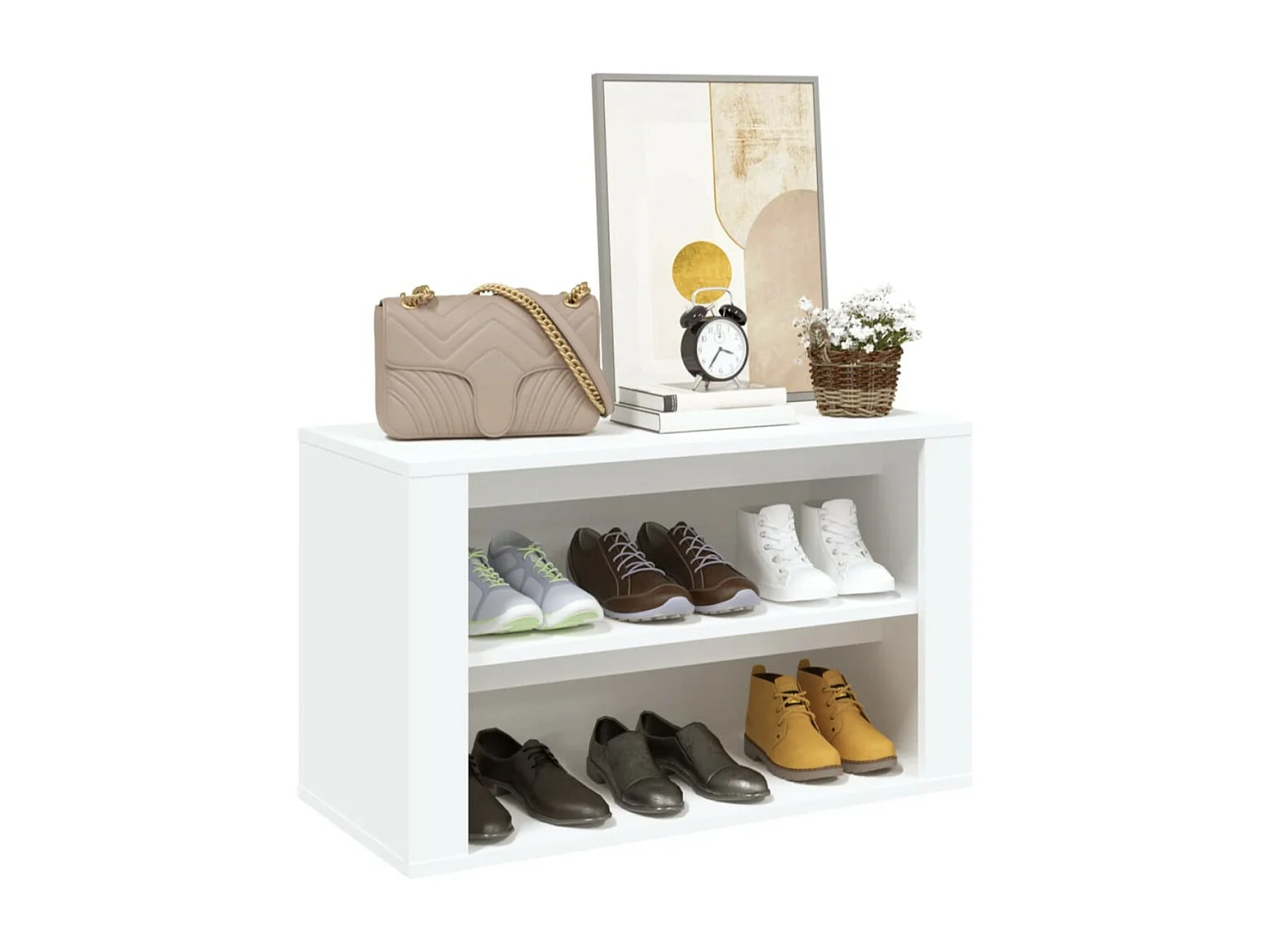 Étagère à chaussures 2 niveaux Padela – Praticité et élégance pour un intérieur bien rangé-Couleur Noir