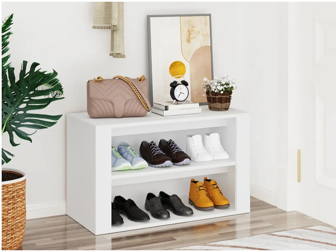 Étagère à chaussures 2 niveaux Padela – Praticité et élégance pour un intérieur bien rangé-Couleur Noir