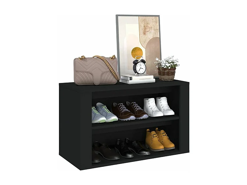 Étagère à chaussures 2 niveaux Padela – Praticité et élégance pour un intérieur bien rangé-Couleur Noir