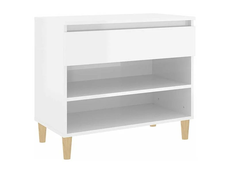 Armoire à chaussure Blanc brillant 70x36x60 Bois ingénierie