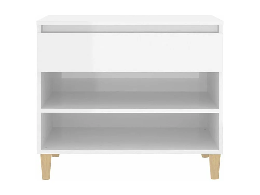 Armoire à chaussure Blanc brillant 70x36x60 Bois ingénierie