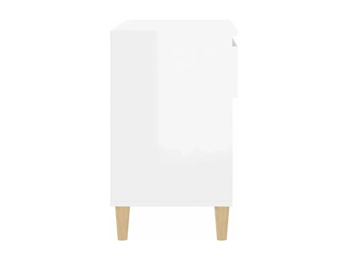 Armoire à chaussure Blanc brillant 70x36x60 Bois ingénierie