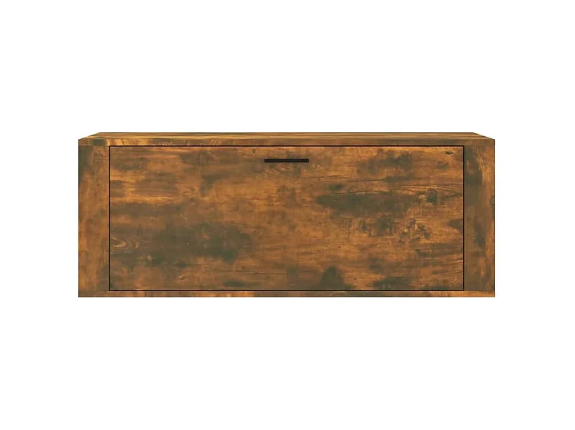 Armoire à chaussures murale en bois Luiza L100xH38xP35 – Élégance et fonctionnalité-Couleur Marron fumé