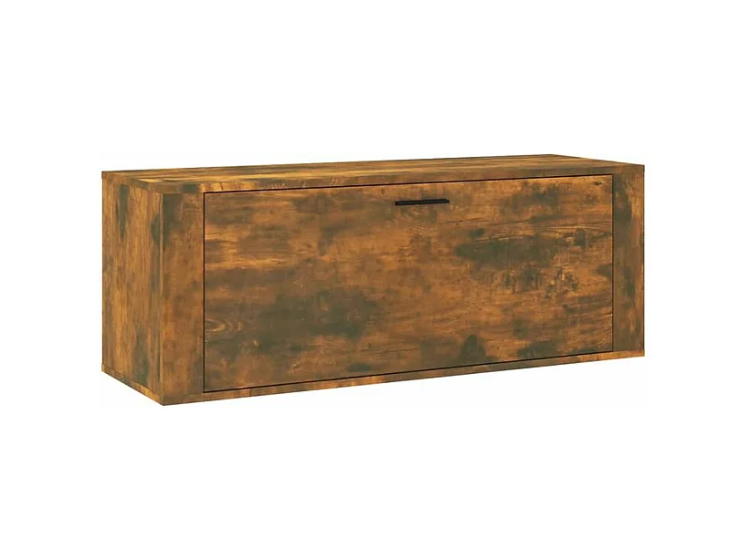 Armoire à chaussures murale en bois Luiza L100xH38xP35 – Élégance et fonctionnalité-Couleur Marron fumé
