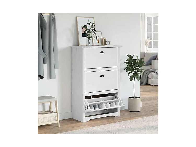 Étagère à chaussures BODO blanc 80x35x118