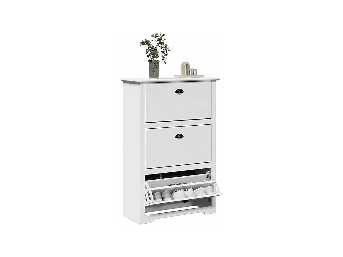 Étagère à chaussures BODO blanc 80x35x118