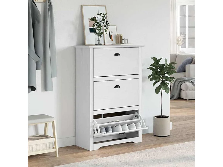 Étagère à chaussures BODO blanc 80x35x118