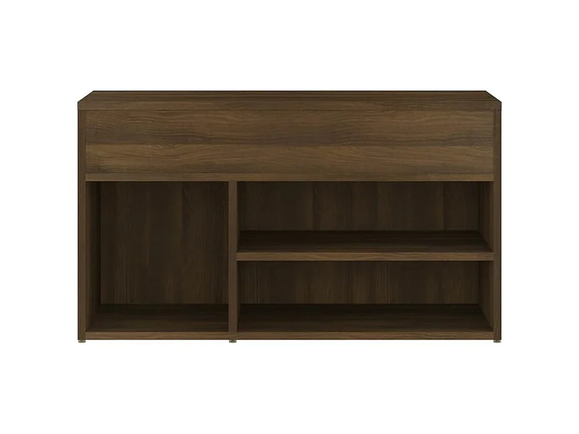 Banc à chaussures avec coffre de rangement Lula L80xH45xP30 – Chic et pratique-Couleur Noyer