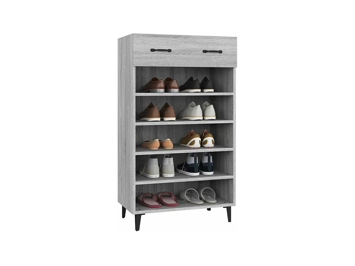 Armoire à chaussures Sonoma gris 60x35x105 Bois d'ingénierie