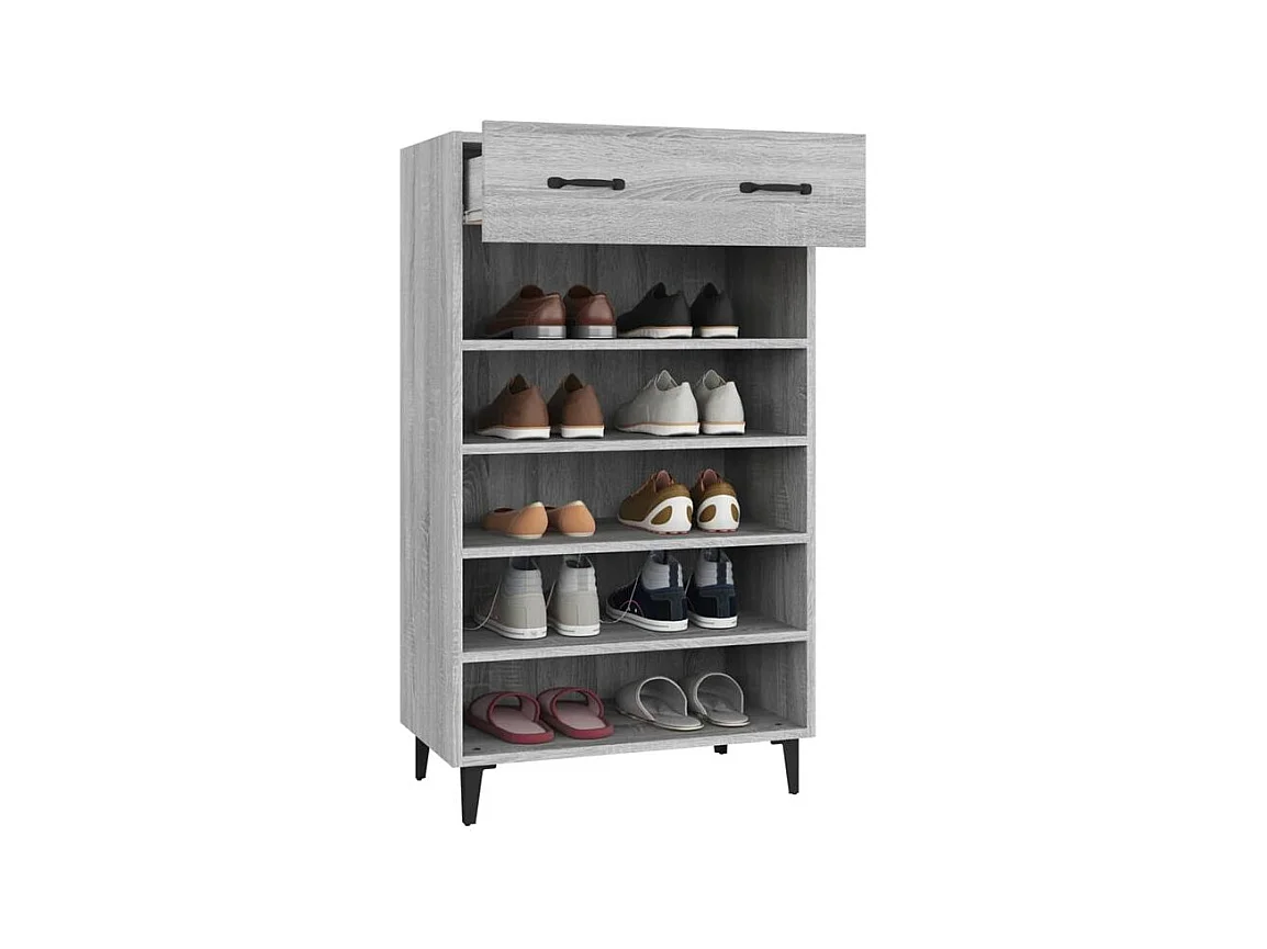 Armoire à chaussures Sonoma gris 60x35x105 Bois d'ingénierie