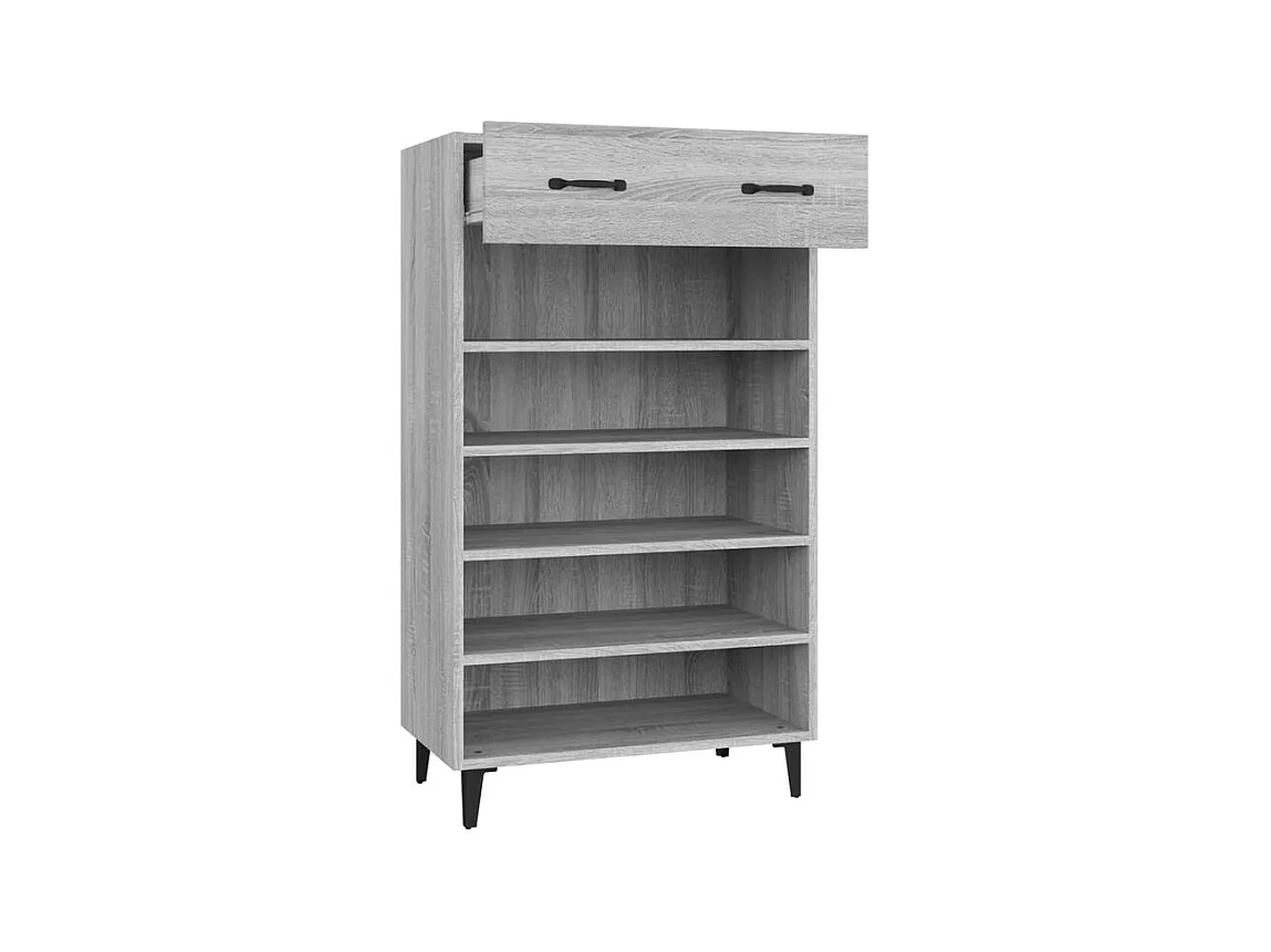 Armoire à chaussures Sonoma gris 60x35x105 Bois d'ingénierie