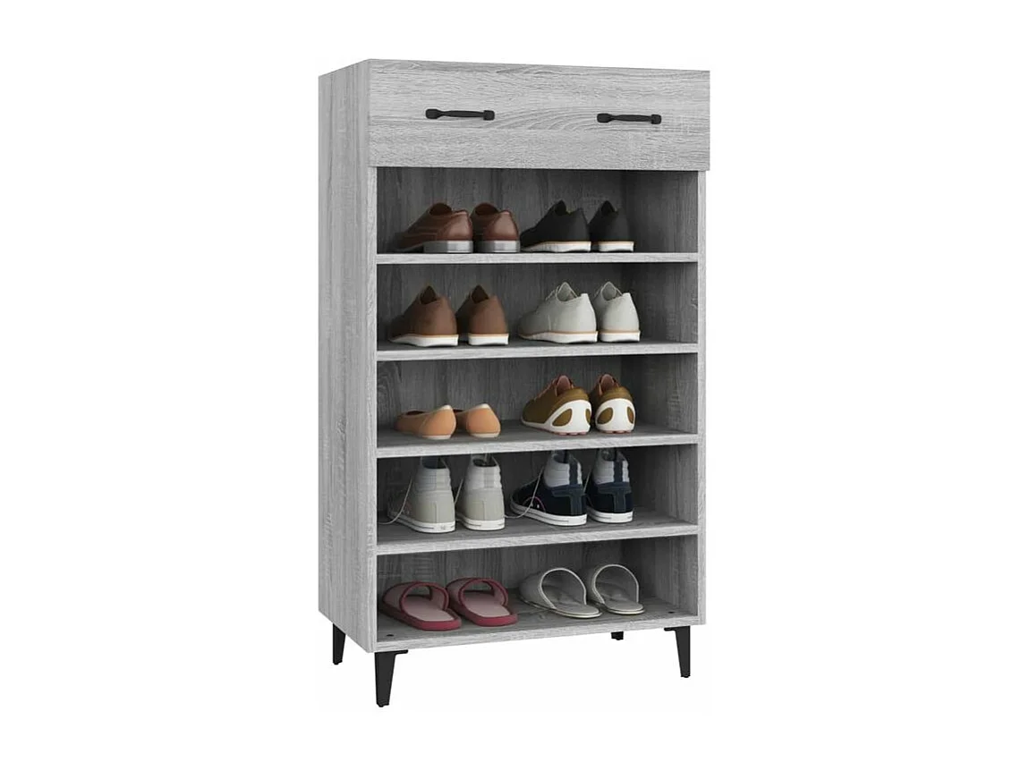 Armoire à chaussures Sonoma gris 60x35x105 Bois d'ingénierie