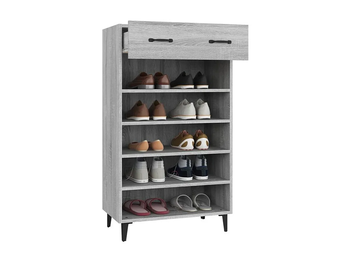 Armoire à chaussures Sonoma gris 60x35x105 Bois d'ingénierie