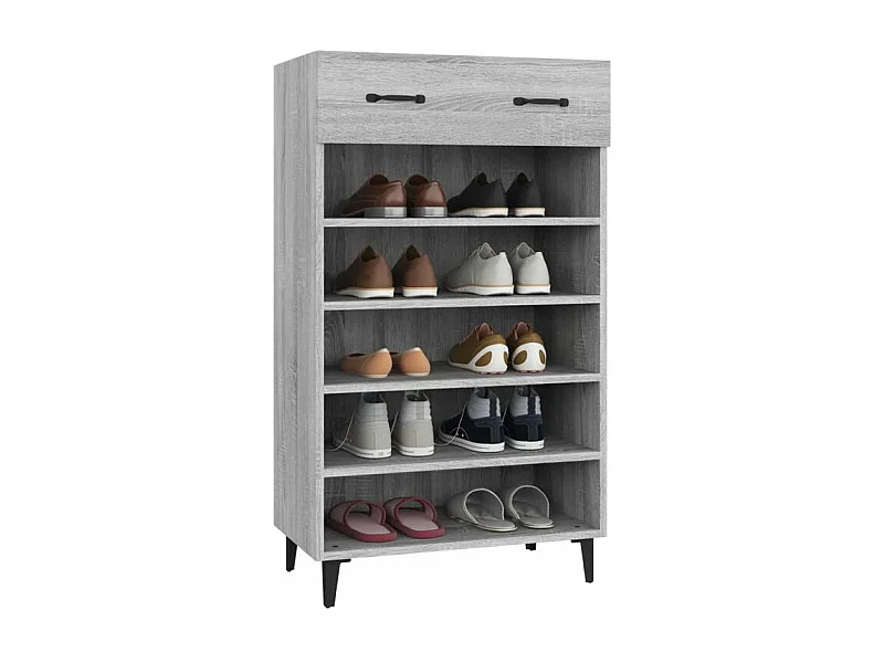 Armoire à chaussures Sonoma gris 60x35x105 Bois d'ingénierie
