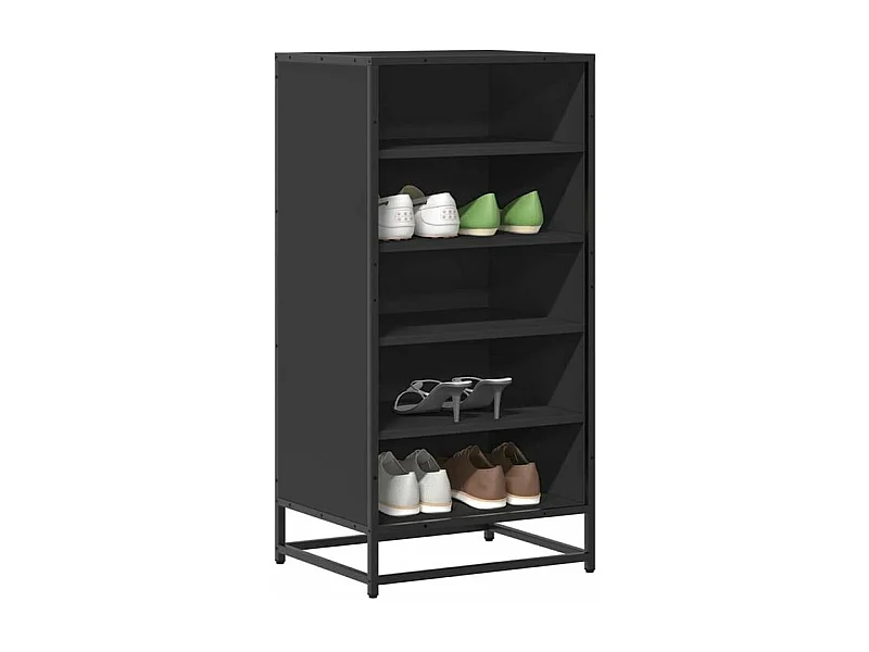 Étagère à chaussures noir 48x38x97,5 bois d'ingénierie
