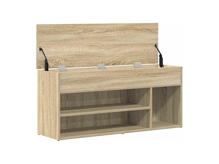 Banc à chaussures chêne sonoma 102x30,5x45 bois d'ingénierie