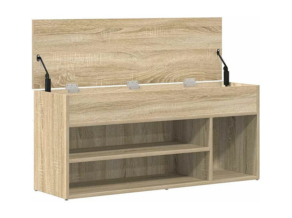 Banc à chaussures chêne sonoma 102x30,5x45 bois d'ingénierie