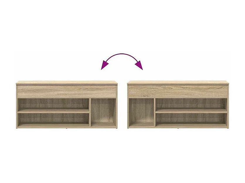 Banc à chaussures chêne sonoma 102x30,5x45 bois d'ingénierie