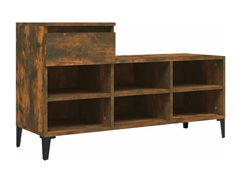 Armoire à chaussures Chêne fumé 102x36x60 Bois d'ingénierie