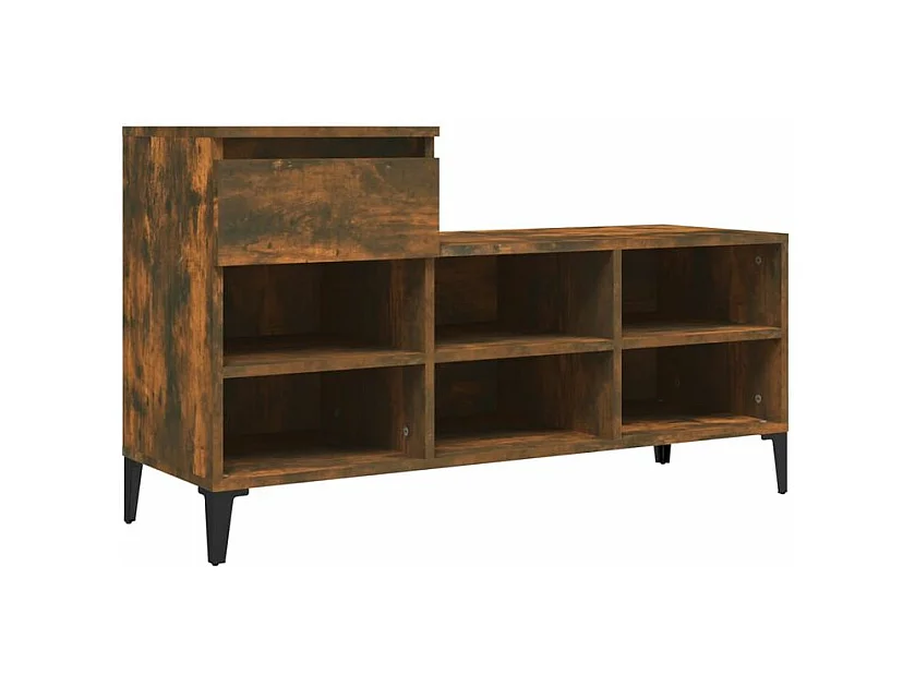 Armoire à chaussures Chêne fumé 102x36x60 Bois d'ingénierie