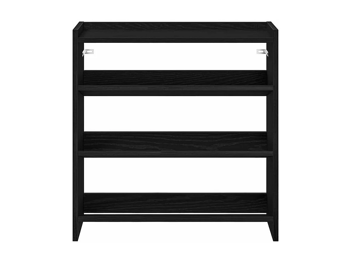 Étagère à chaussures en bois Manda L 60 x H 62cm - Rangement 3 niveaux-Couleur Noir