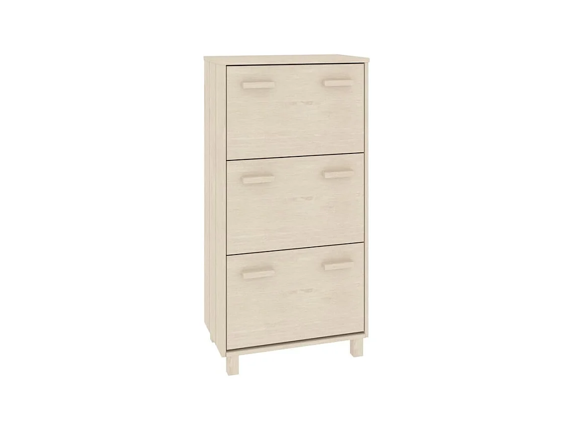 Armoire à chaussures en pin massif Verla L 60x117 - Format Pratique-Couleur Beige