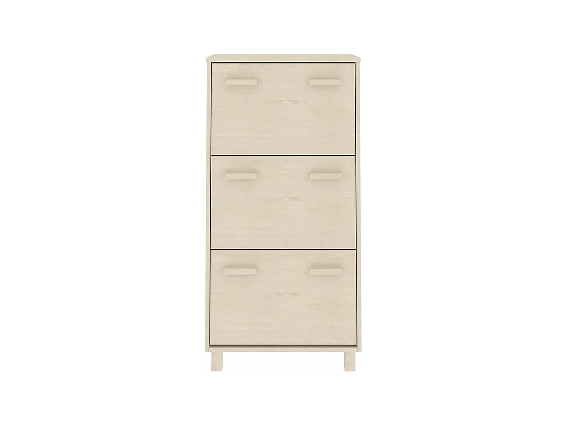 Armoire à chaussures en pin massif Verla L 60x117 - Format Pratique-Couleur Beige