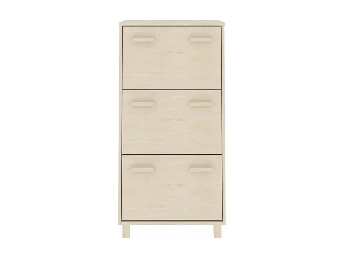 Armoire à chaussures en pin massif Verla L 60x117 - Format Pratique-Couleur Beige