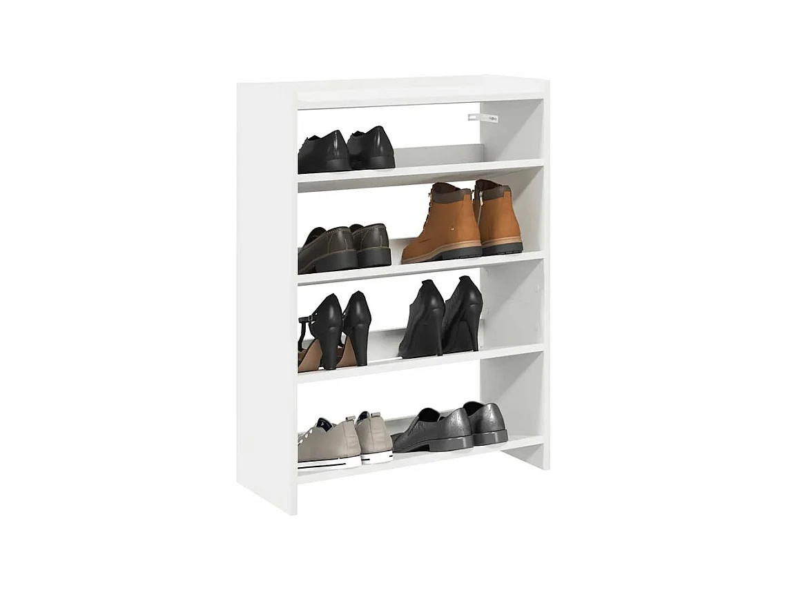 Étagère à chaussures blanc 80x25x61,5 bois d'ingénierie