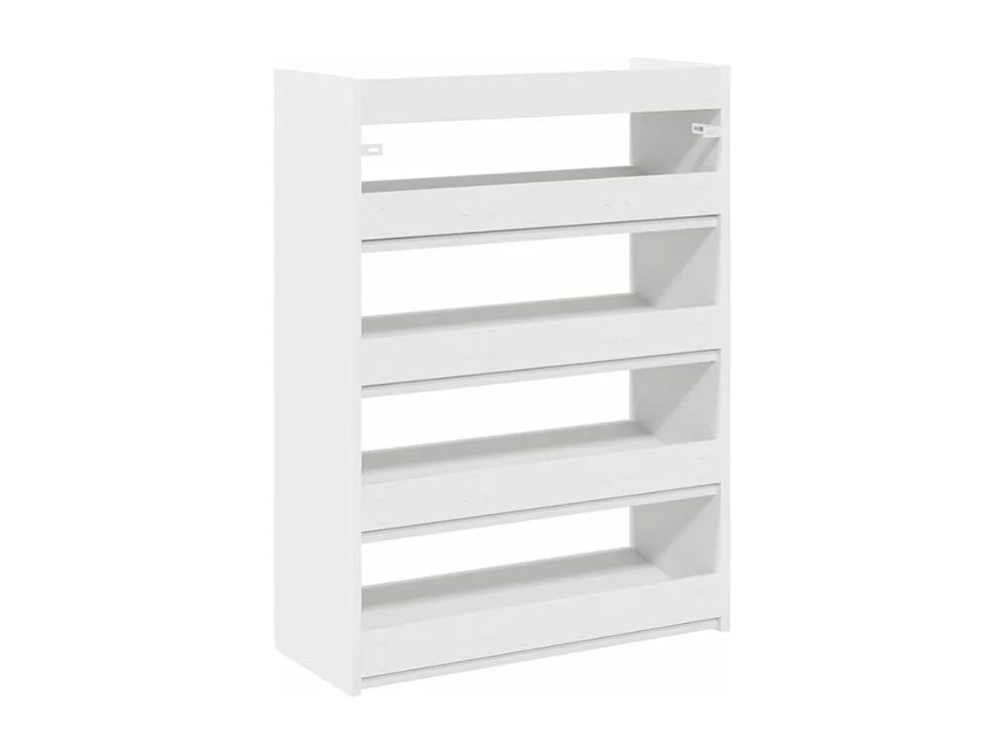 Étagère à chaussures blanc 80x25x61,5 bois d'ingénierie