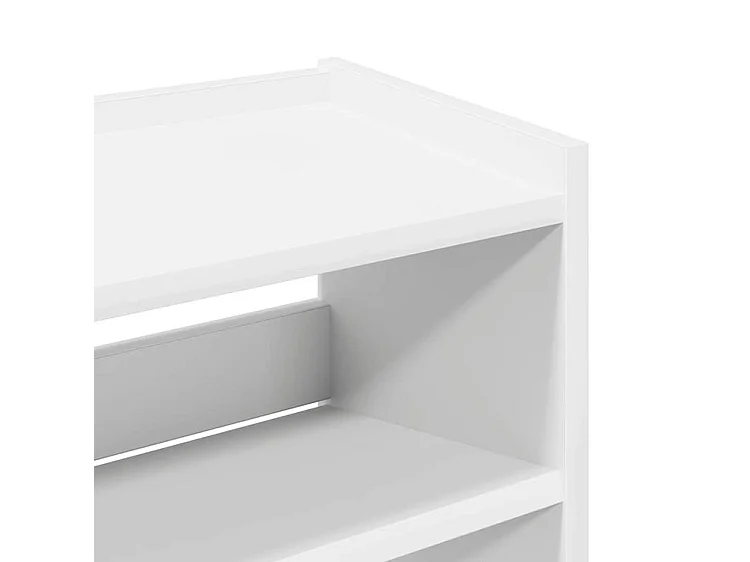 Étagère à chaussures blanc 80x25x61,5 bois d'ingénierie