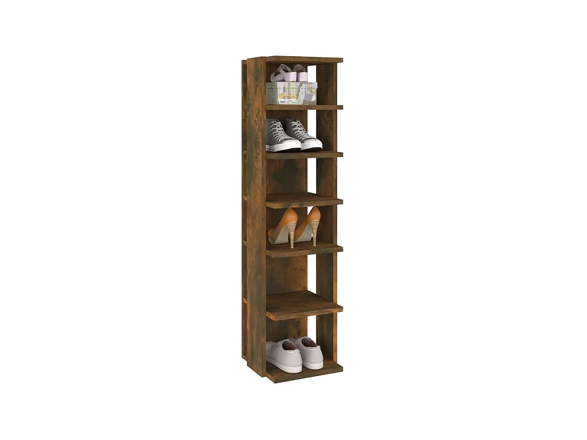 Étagère à chaussures Opka H 102cm - 6 niveaux-Couleur Marron fumé