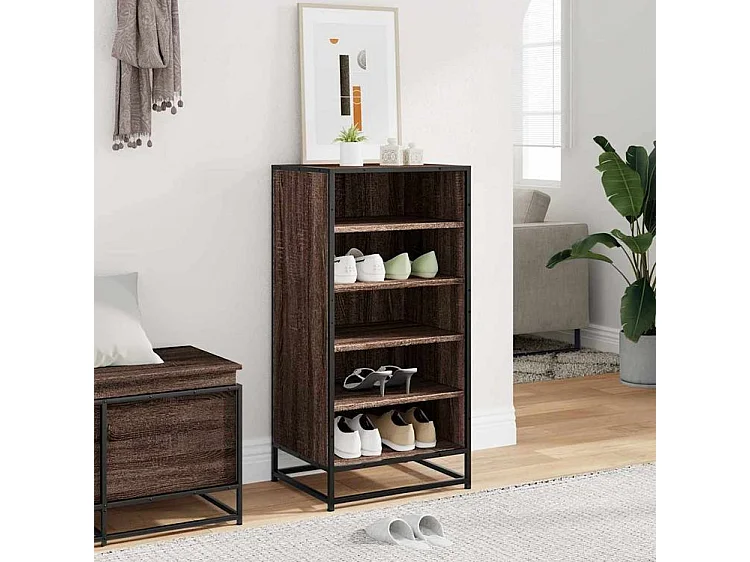 Étagère à chaussures chêne marron 48x38x97,5 bois ingénierie