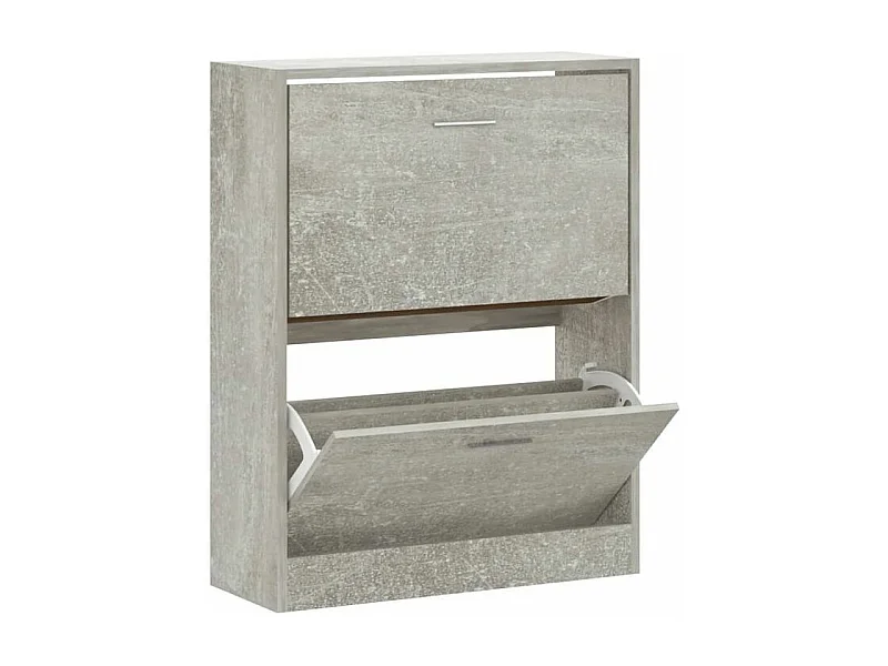 Armoire à chaussures en bois Puerto L63xH81xP24 – 2 portes rabattables-Couleur Gris béton