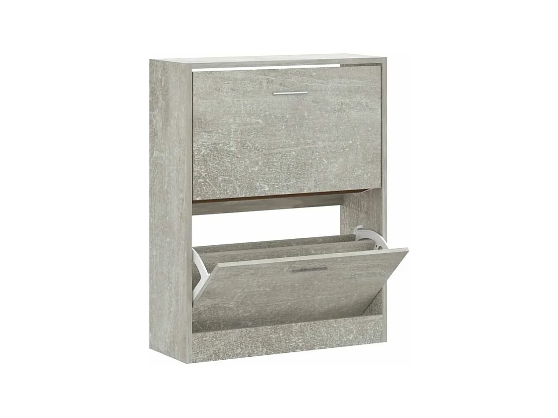 Armoire à chaussures en bois Puerto L63xH81xP24 – 2 portes rabattables-Couleur Gris béton