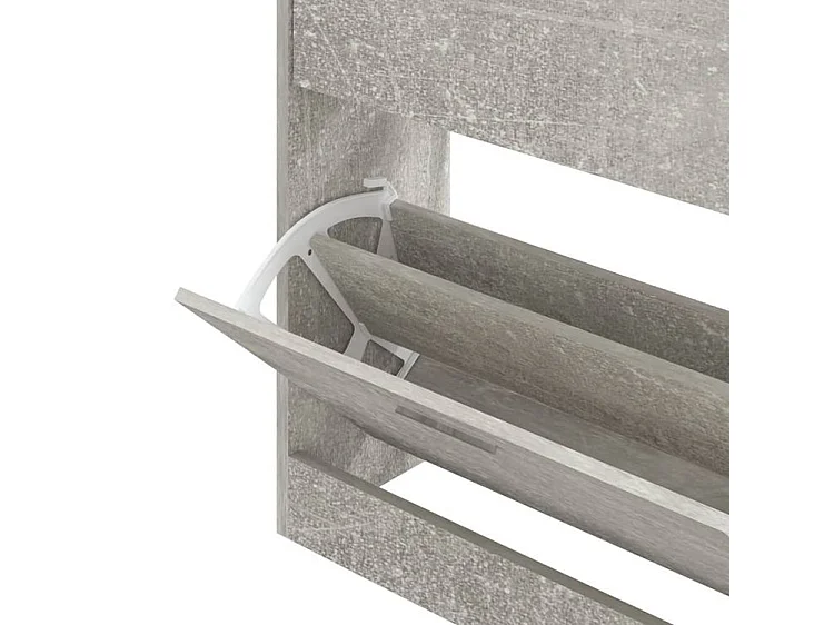 Armoire à chaussures en bois Puerto L63xH81xP24 – 2 portes rabattables-Couleur Gris béton