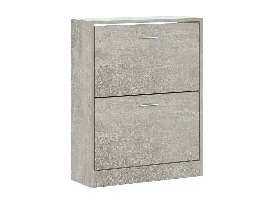 Armoire à chaussures en bois Puerto L63xH81xP24 – 2 portes rabattables-Couleur Gris béton