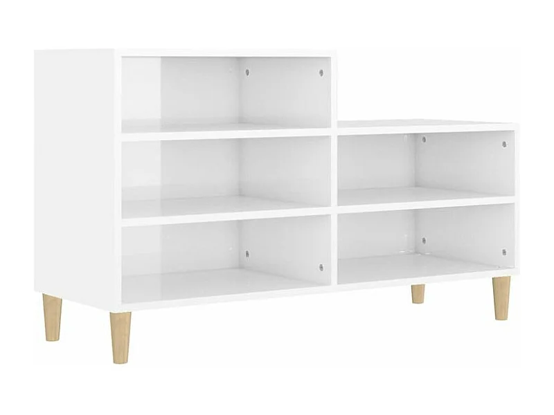 Armoire à chaussure Blanc brillant 102x36x60 Bois ingénierie