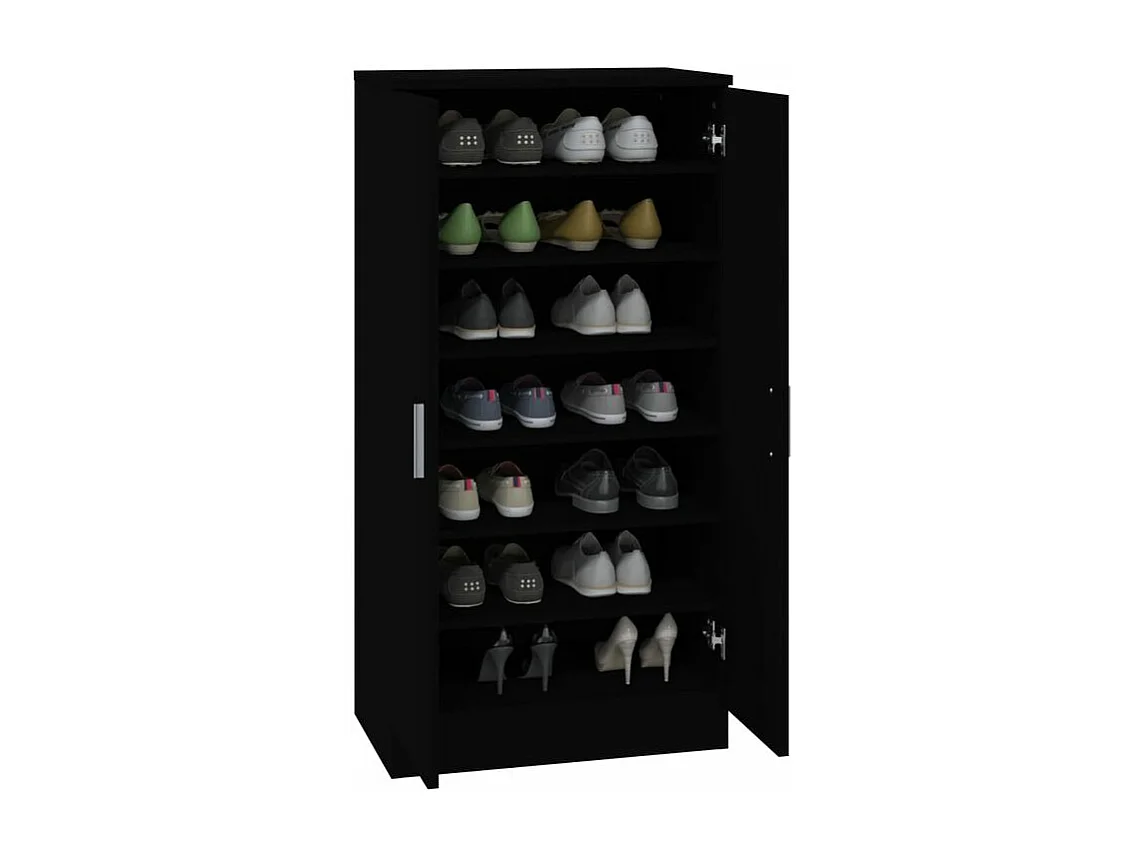 Meuble à chaussures 7 niveaux Palina L55xH108xP35 – Élégance et fonctionnalité-Couleur Noir