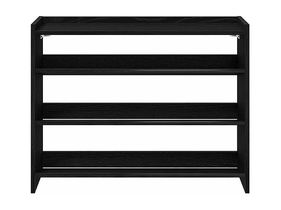 Étagère à chaussures en bois Manda L 80 x H 62cm - Rangement 3 niveaux-Couleur Noir