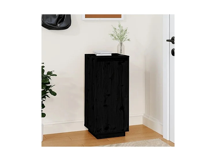 Armoire à chaussures Noir 35x35x80 Bois de pin massif