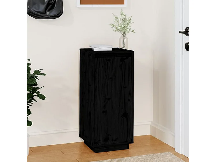 Armoire à chaussures Noir 35x35x80 Bois de pin massif