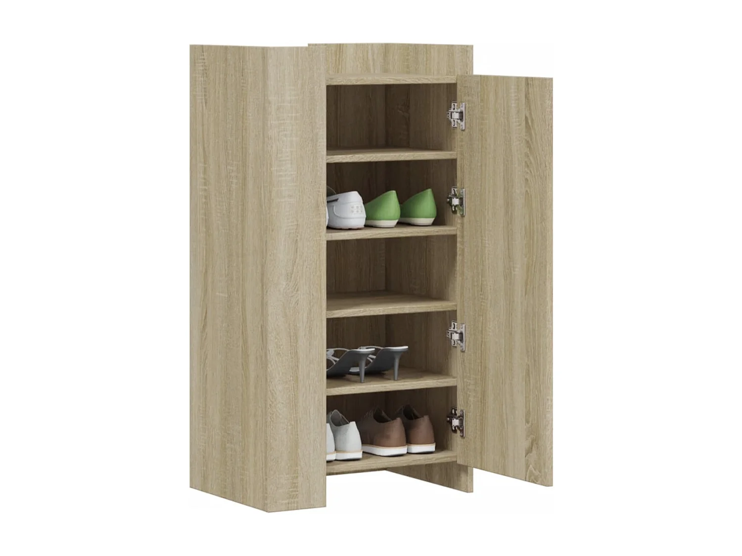 Armoire à chaussures en bois Lika L52xP37.5xH100 - Compacte et moderne-Couleur Chêne gris